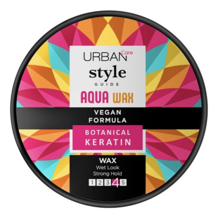 Восък за коса на водна основа за оформяне, Aqua Wax Wet & Hard Botanical Keratin 100 ml, Urban Care
