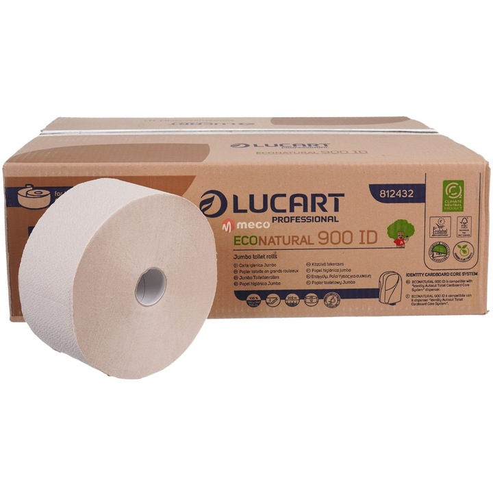 Hartie igienica jumbo EcoNatural Lucart Identity 2 straturi 812432