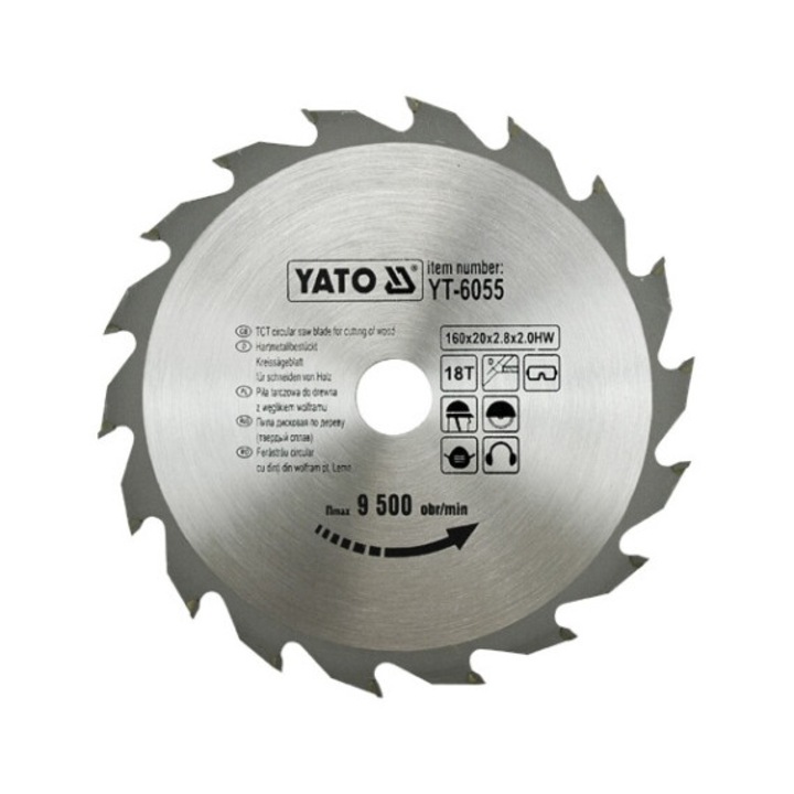 Fierastrau circular Yato 160x20mm, 18 dinti, 0,25 kg