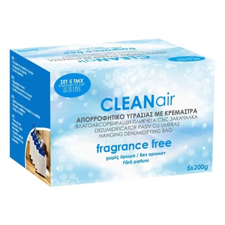 Комплект 5 x 200g Пасивен обезвлажнител на саше с закачалка без мирис