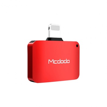 Adaptor Mcdodo Lightning la Dual Port Lightning, Rosu Adaptor Mcdodo Lightning la Dual Port Lightning, Rosu