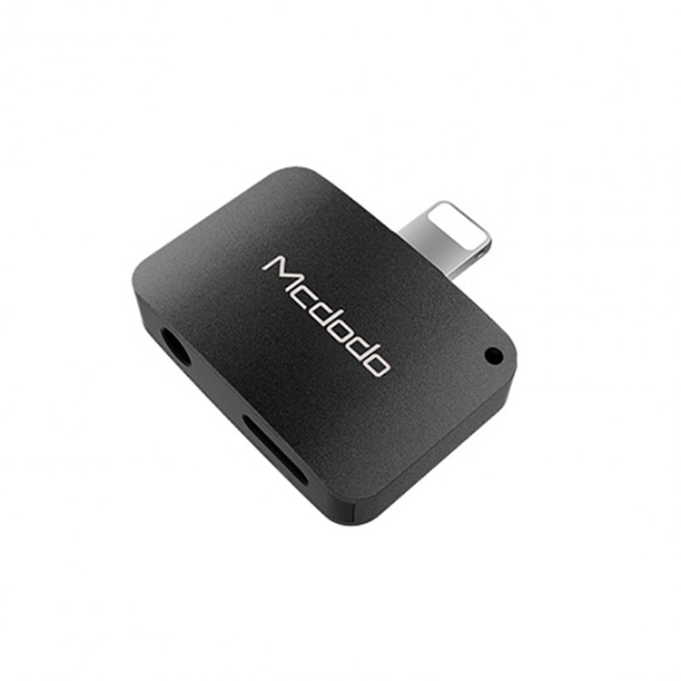 Adaptor Mcdodo Lightning la Jack 3.5 mm si Lightning, Negru