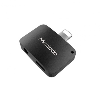 Adaptor Mcdodo Lightning la Jack 3.5 mm si Lightning, Negru Adaptor Mcdodo Lightning la Jack 3.5 mm si Lightning, Negru