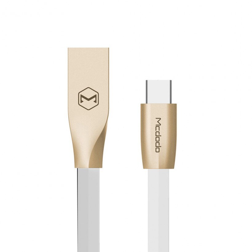 Cablu de date Mcdodo Zn-Link Type-C, Reversibil, 1.5m, Auriu/Alb