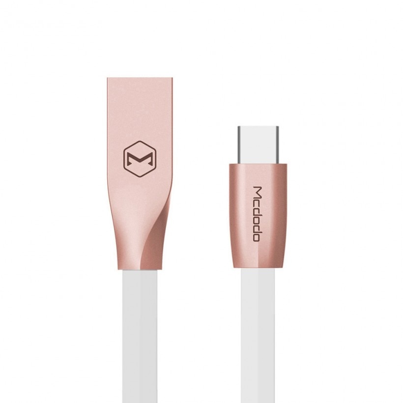 Cablu de date Mcdodo Zn-Link Type-C, 1.5m, Rose Gold/Alb