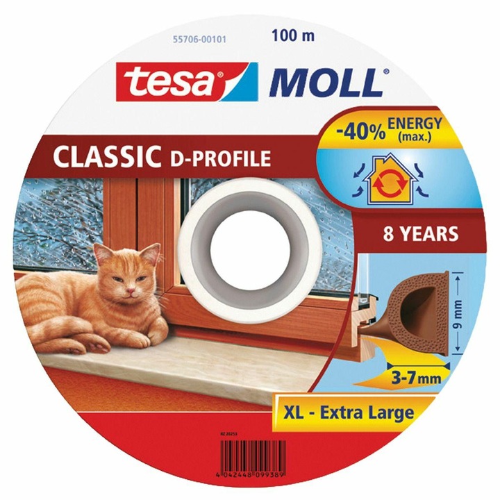 Tesa, uszczelka D, 100m, 9mm, multicolor