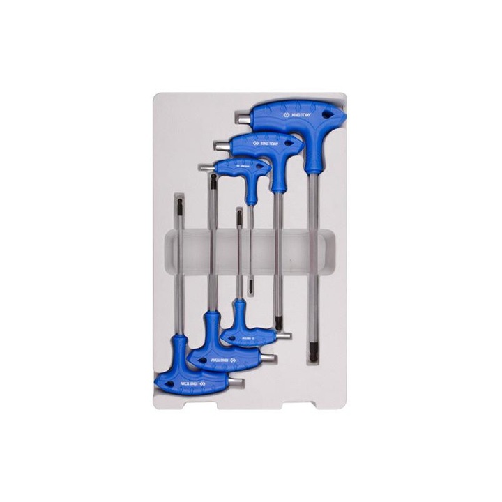 King Tony "L" imbuszkulcs készlet, 6 darabos, 3-8 mm, krómozott fekete heggyel