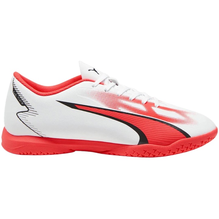 Ghete de fotbal Puma Ultra Play IT, sintetic, alb/rosu, 44.5 EU