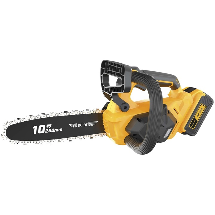 Láncfűrész, ADLER, AKU-6200P, 20V/4Ah, 10"/25cm, 6200 ford./perc, 8 m/s, 2.9 kg, komplett készlet