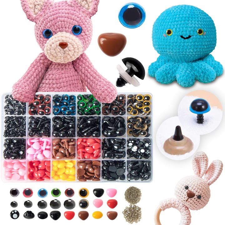 Set 1040 Ochi/Nas pentru Jucarii, Pixel, Multicolor