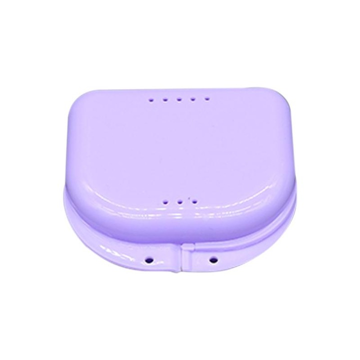 Cutie pentru depozitare aparate dentare, gutiere, proteze, Cutie Orto Medium 80x78x38mm, Purple, Alhena®