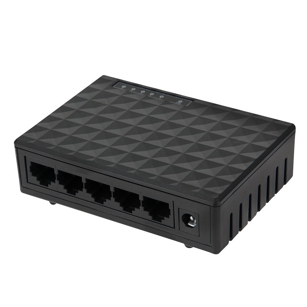 Switch Gigabit Ethernet cu 5 porturi, cu adaptor de retea, negru - eMAG.ro