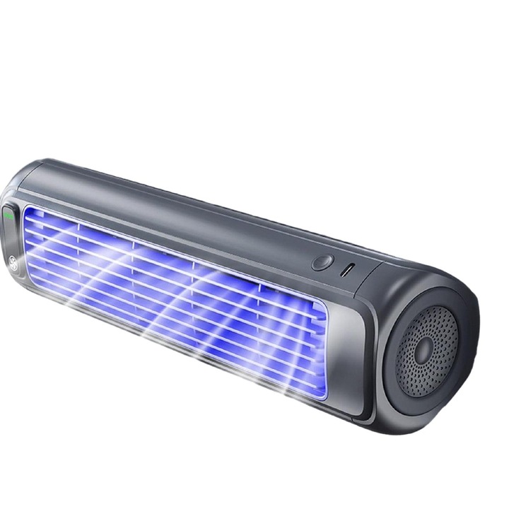 Ventilator, cu o gama larga de circulatie a aerului, design fara palete, poate fi suspendat sau folosit pe podea, 3 moduri