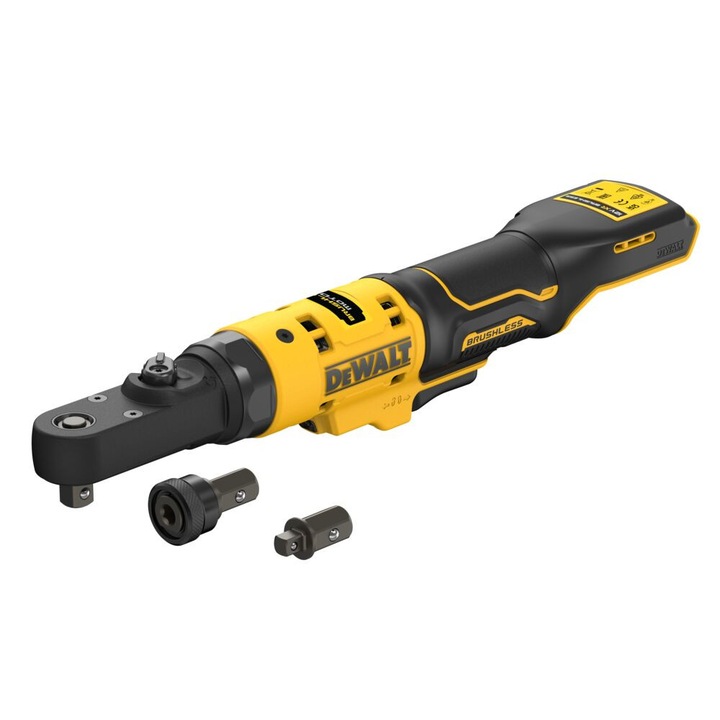 Cheie cu clichet DeWALT DCF500, 75Nm, 450rpm, 1/4" si 3/8", fara acumulatori, compacta