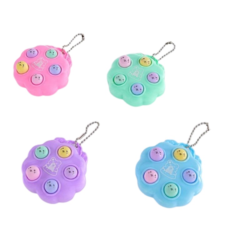 Antistressz kulcstartó, PVC+vas, többféle színben