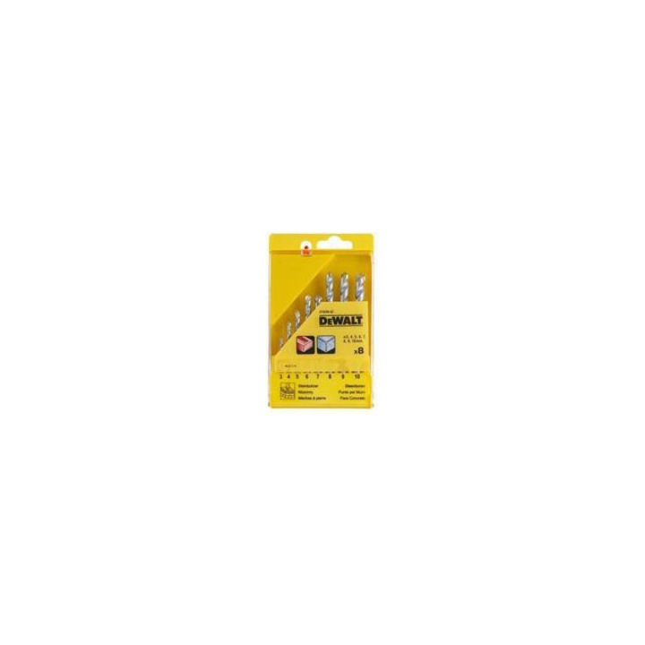 Set burghie pentru beton, DeWALT, 8 bucati, rezistenta mare, viteza de penetrare 2x, multicolor