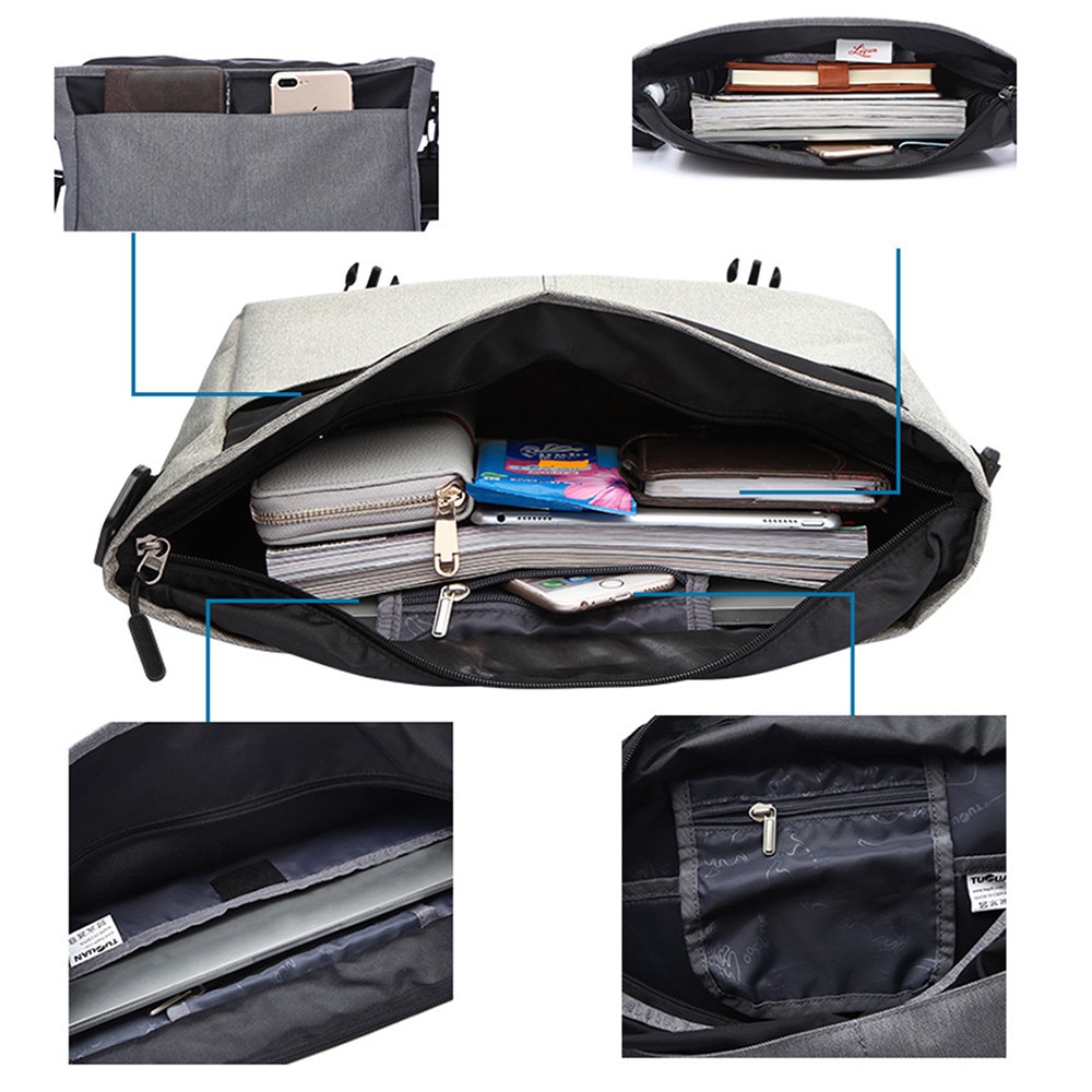 Geantă de umăr pentru laptop, bej, 33x25x12cm, set