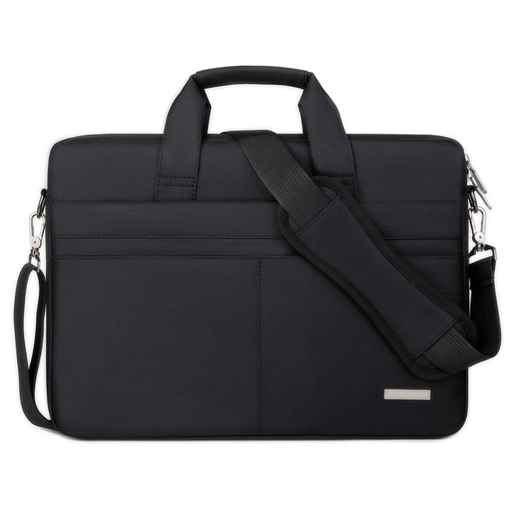 Husa laptop, 13.6 inch, polycarbonate, negru