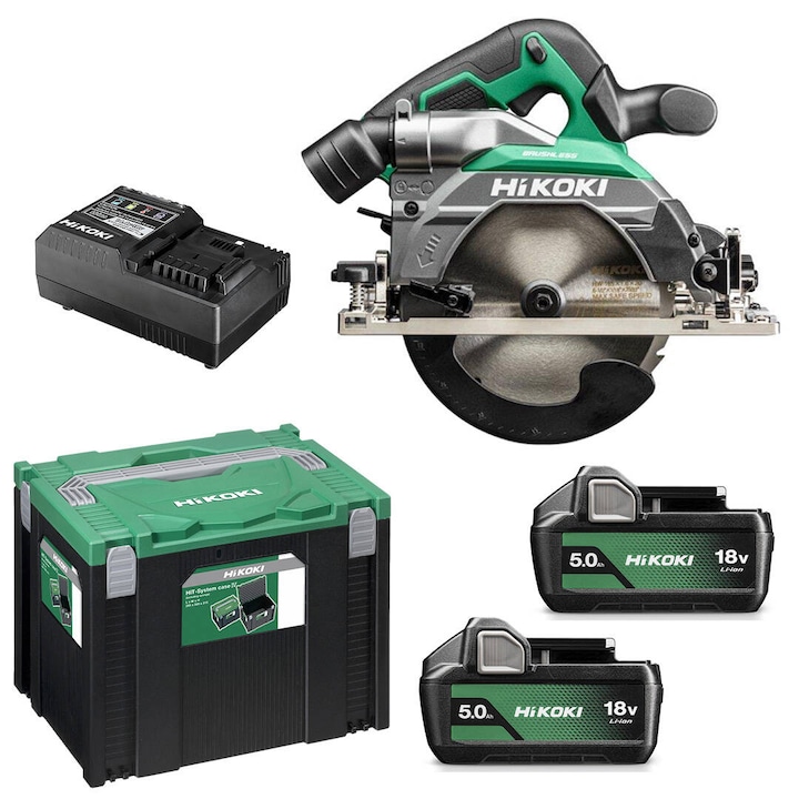 Fierastrau electric HiKOKI C1806DB, 18V, 165mm, 2x5,0Ah, taiere maxima 66mm, set complet