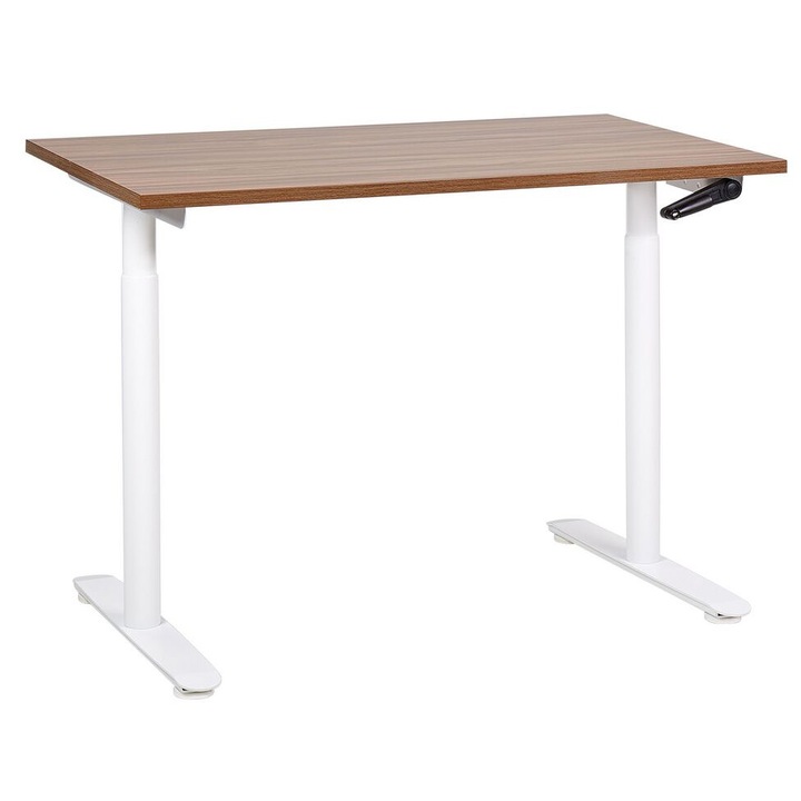 Birou de scris reglabil lemn inchis si alb 120 x 72 cm Destinas