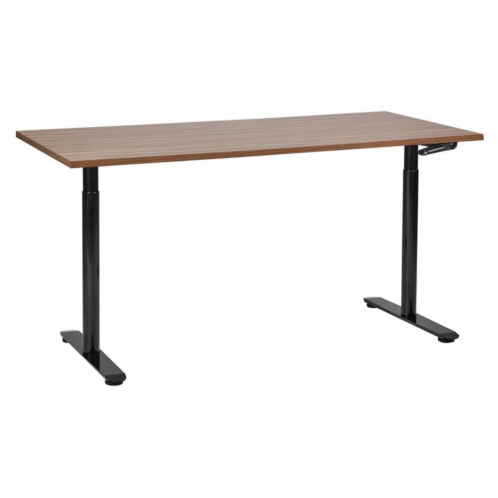 Birou de scris reglabil lemn inchis si negru 160 x 72 cm Destinas