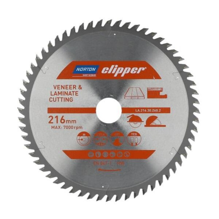 Norton körfűrészlap 216mm x 30mm x 60 fog laminált padlóhoz és furnérhoz
