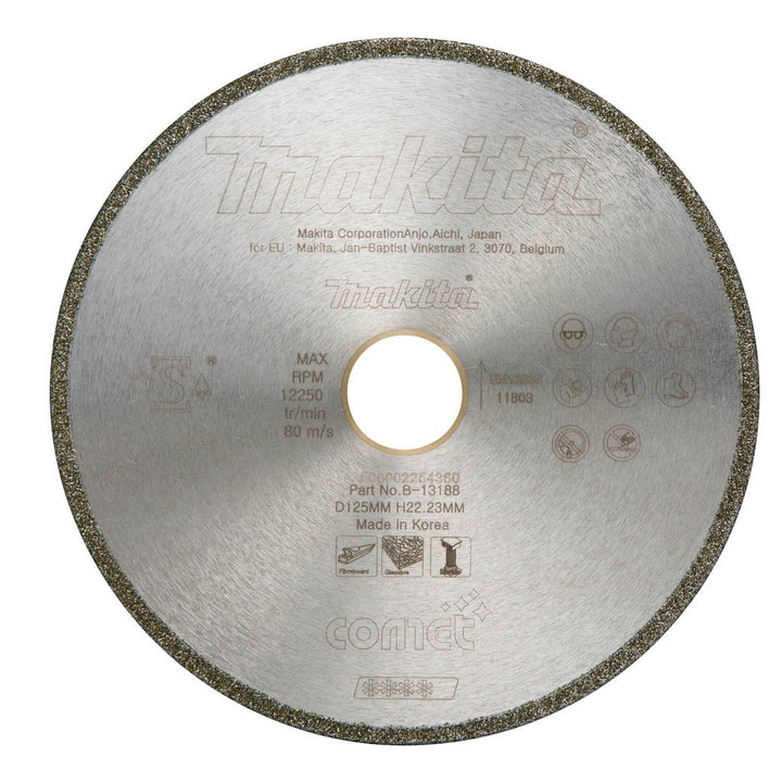Disc diamentat, Makita B-13188, 125x22,23mm, pentru taiere marmura umeda, 1,5mm grosime, 5mm inaltime segment