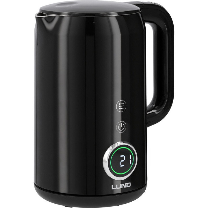 Fierbator electric Toya LUND 1,7L, reglare temperatura, negru, 2200W