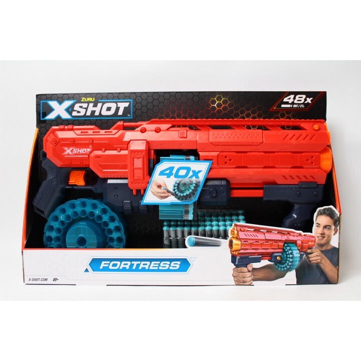 ZURU X-SHOT Excel Fortress, играчка пистолет, капацитет 40 стрели, разстояние 27 м, комплект