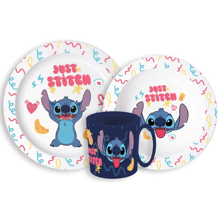 Set de vesela Disney Lilo si Stitch Palms 22 cm, 265 ml Plastic Set