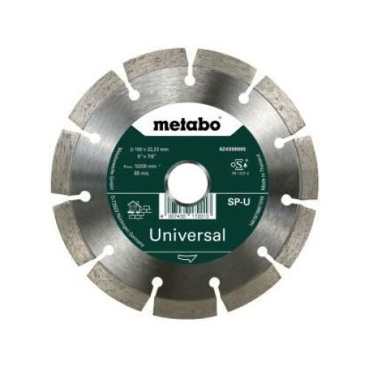 Disc diamantat Metabo 150x22mm, 11 segmente, 10mm inaltime, pentru taiere rapida, universala