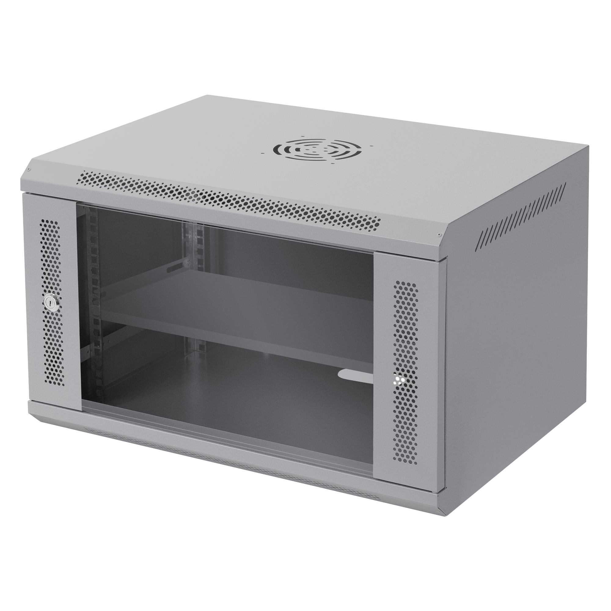 Open Rack Retea Cabinet rack retea de 19” ECD Germany, 6 RU, gri, montare pe perete ...