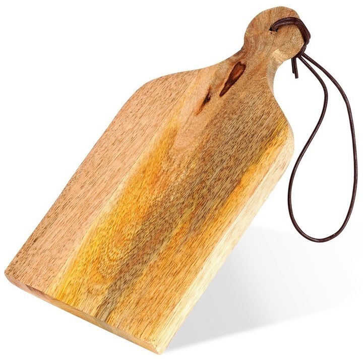 Tavita De Taiat Si Servit, Vilde, Lemn De Mango, 19.5x10x1.5 cm, Rezistenta La Umiditate, Maner Confortabil, Culoare Naturala