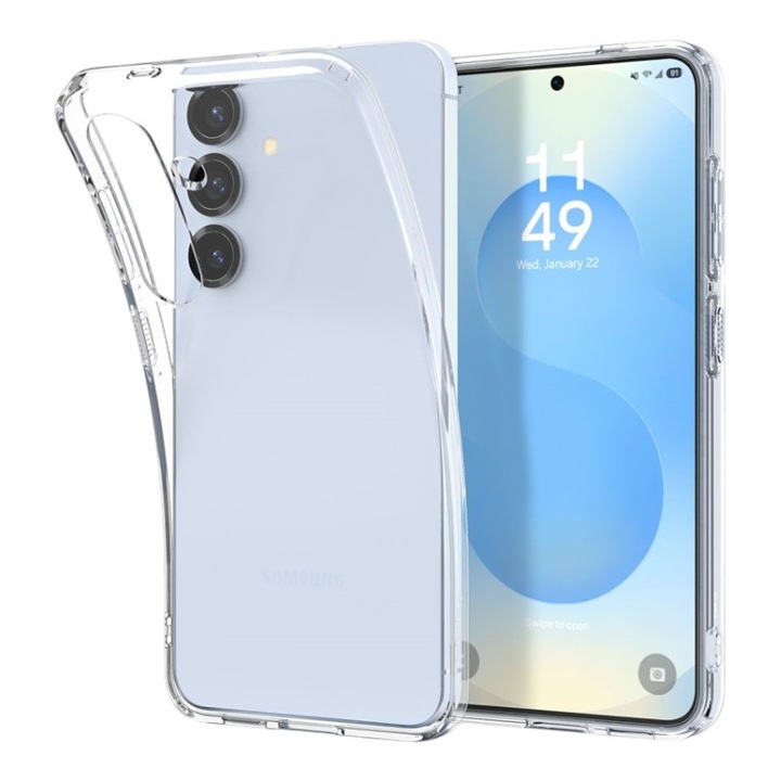 Spigen Liquid Crystal telefontok, átlátszó, TPU, Samsung Galaxy S25+ készülékhez, vékony kialakítás