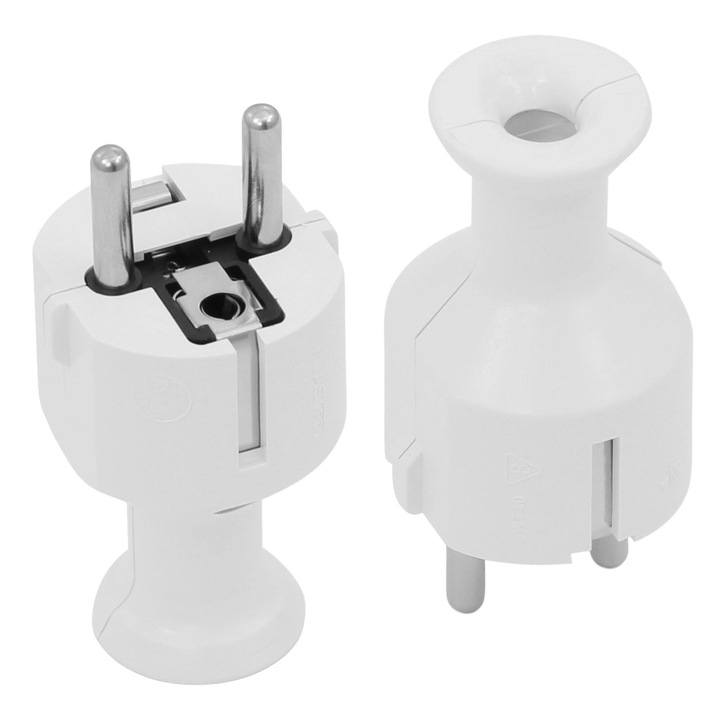 Priza simpla cu impamantare, AwTools, 16A, 230V, set 5 bucati, 74x36,5mm, alba