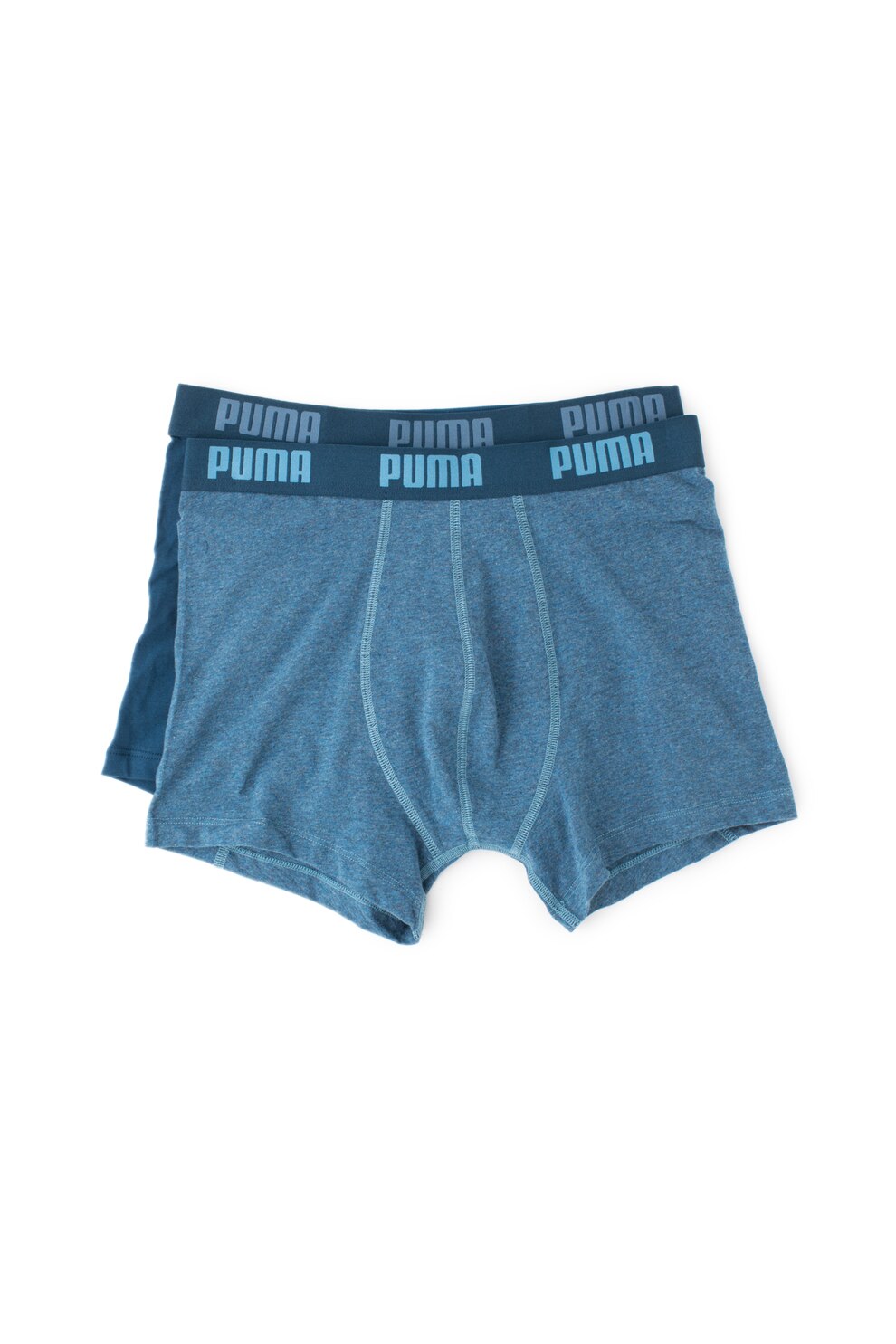 Puma, Set de boxeri cu banda cu logo in talie - 2 perechi, Albastru
