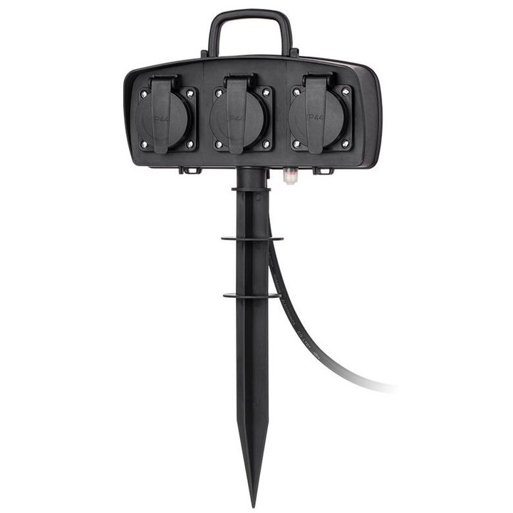 Удължител URZ3259, 3 гнезда, 1.5 m, IP44, 16A Черен