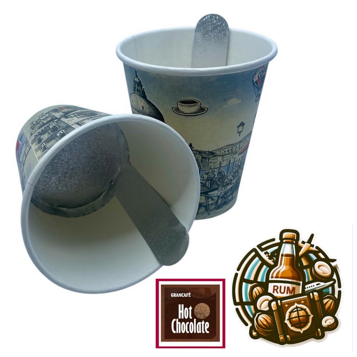 30 db Grancafé Rumos-Diós Forró Csokoládé InCup - egyadagos forró csokoládé, rumos-diós ízesítéssel, papírpohárban