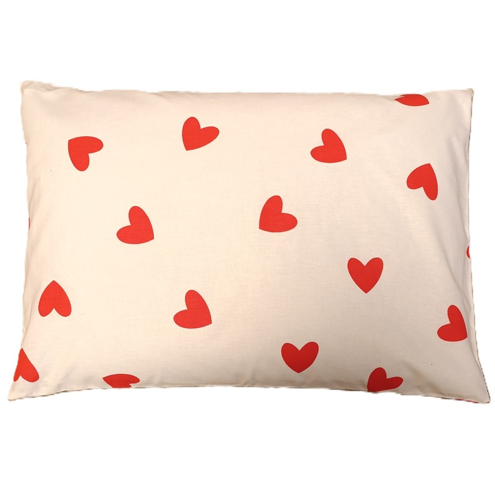 NATURA - Gyógynövényes Tönkölypelyva párna, Piros Szívek