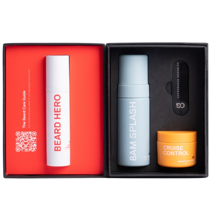 Set Complet pentru Ingrijirea Barbii – GYB, Ulei barba, sampon barba, Balsam barba, Pieptene pentru aranjarea barbii, Kit Premium pentru Barbati