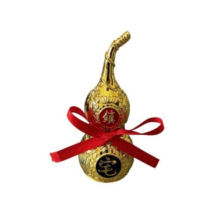 Wu lou din metal auriu pentru sanatate - 9, 5cm