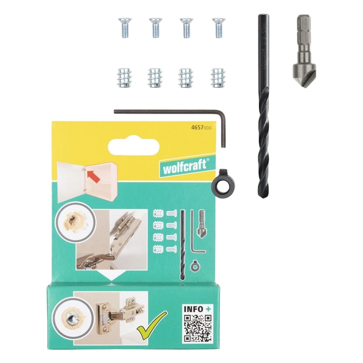 Set de reparare pentru balamale, MAR-POL, 11 piese, cu instructiuni ilustrate, unelte incluse