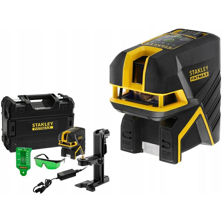 Laser profesional Stanley FMHT1-77598-1, verde, 30 m, 5 puncte de masurare, cu acumulator Li-Ion