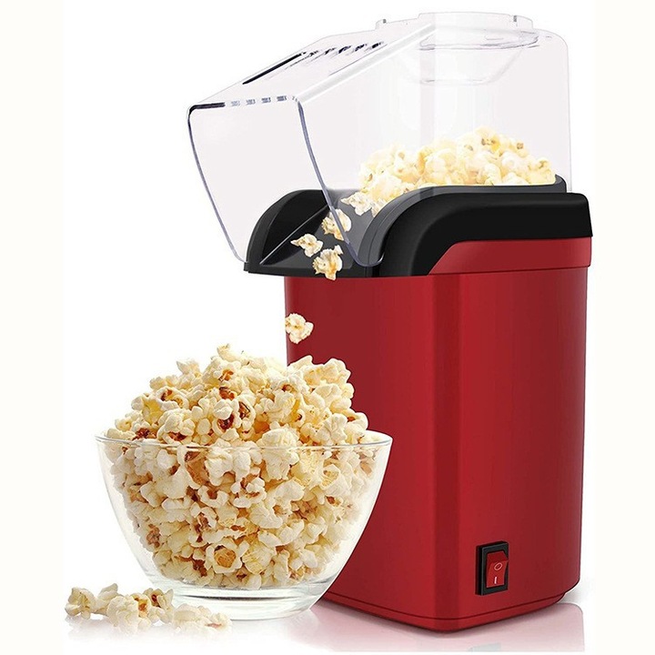 Masina de popcorn pentru acasa, Aparat popcorn electrica, Aparate de preparat desert, Popcorn maker petreceri, Tehnologia aerului cald,1200W,3 minute pentru a finaliza