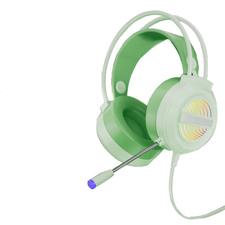 Gamer fejhallgató, Glazing Storm G900, 7.1 csatornás, RGB világítás, zöld, 50 mm, 2,2 m kábel, zöld