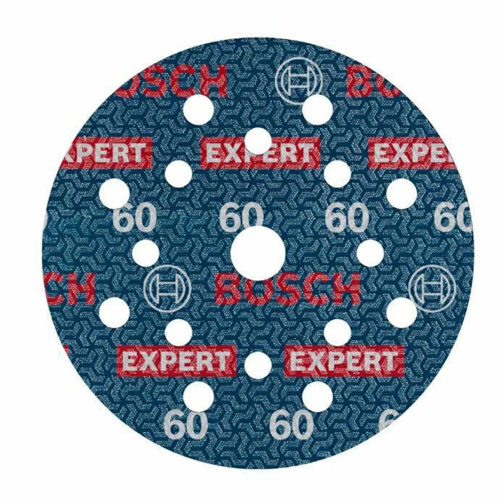 Bosch csiszolólap, 125mm, 60-as szemcseméret, 6 darabos készlet, különféle anyagok csiszolásához
