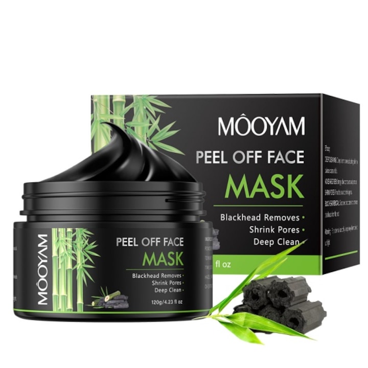 Masca cu carbune activ de exfoliere, masca de exfoliere pentru barbati si femei, utilizata pentru indepartarea punctelor negre, curatarea porilor, potrivita pentru nas, ingrijirea pielii, curatare profunda, 120g