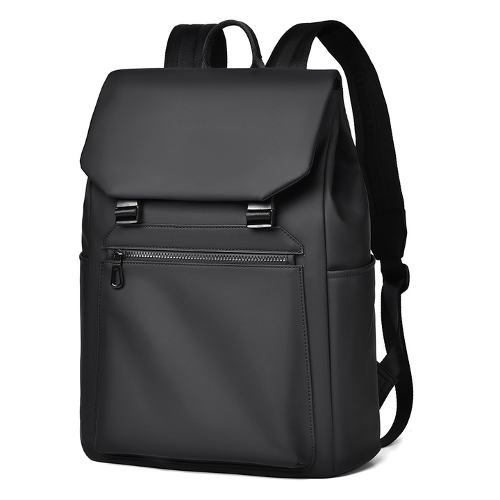 Rucsac Dollcini Minimalist Impermeabil Negru pentru Laptop 15" 6" – Geanta de oras eleganta unisex pentru scoala, munca si calatorii, negru