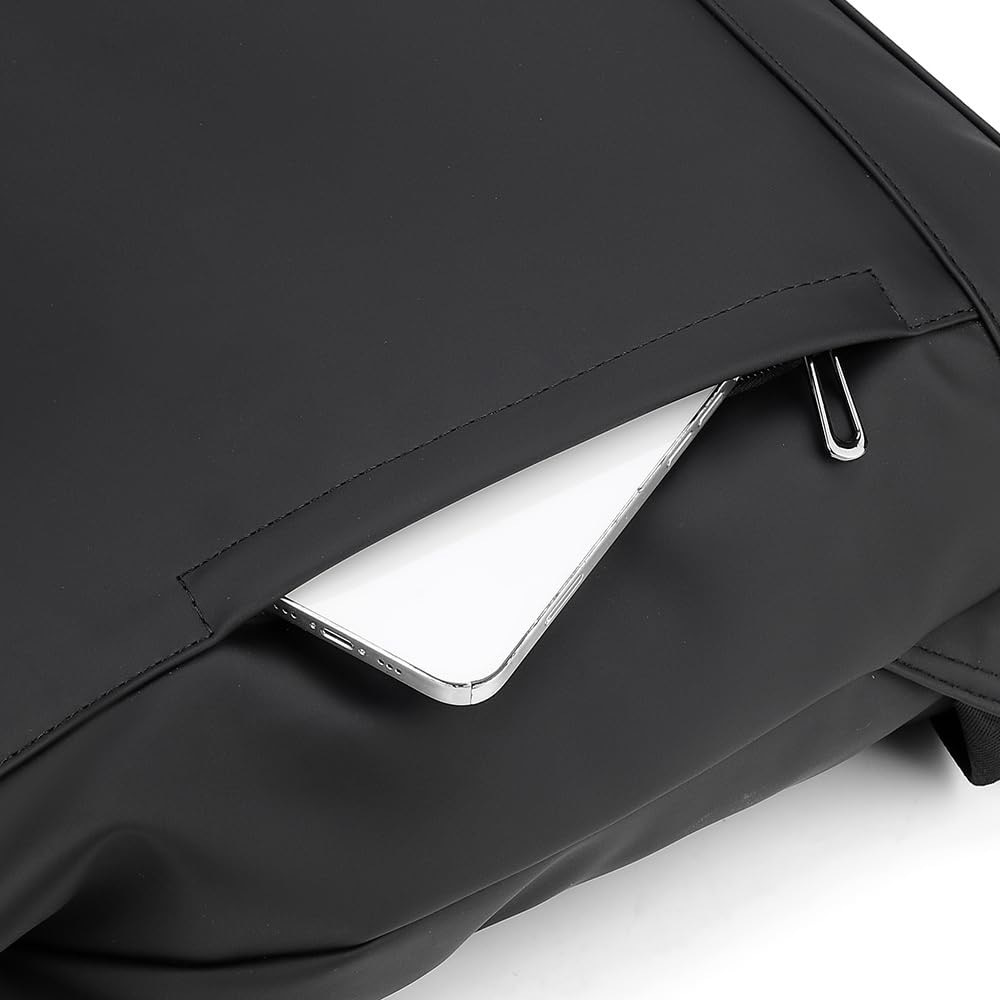 Rucsac Dollcini minimalist impermeabil pentru laptop 14" - unisex pentru scoala, munca si calatorii, negru mat