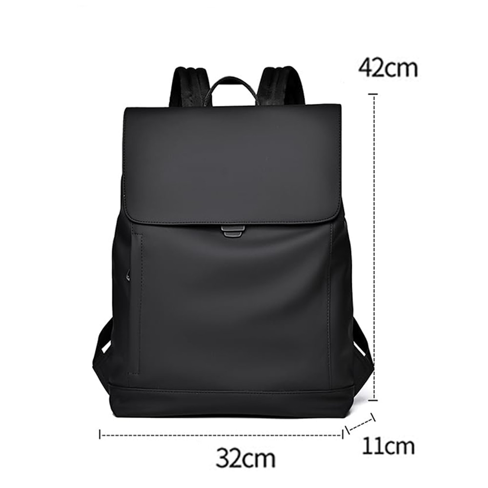 Rucsac Dollcini minimalist impermeabil pentru laptop 14" - unisex pentru scoala, munca si calatorii, negru mat